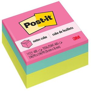lot 1054 image: Post-it Notes Cube  3 in. x 3 in.  Bright colors  400 Sheets  1 Cube - Retail $17