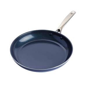 lot 1077 image: Blue Diamond 12 Diamond Infused Ceramic Nonstick Frying Pan Skillet, Blue - Retail $33