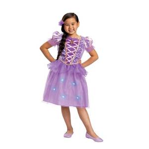lot 1112 image: Kids Disney Princess Rapunzel Deluxe Light Up Halloween Costume Dress with Headpiece XS (3-4T) - Retail $35