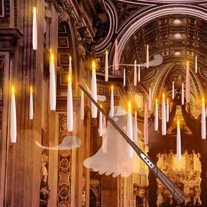 lot 1120 image: Halloween Decoration Floating Candle with Wand Magic LED Flickering-20PCs - Retail $31