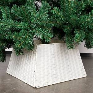 lot 1131 image: Blissun Christmas Tree Collar, Plastic Rattan Xmas Tree Ring, Farmhouse Christmas Tree Collar, Christmas Tree Skirt for Artificial Christmas Trees Decoration, White - Retail $67