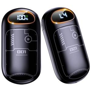 lot 1139 image: CRISLEX Electric Hand Warmers Rechargeable 2 Pack, 4 Levels Fast Heat, Reusable Hand Warmers with LED Display, Portable Magnetic Pocket Heater - Retail $25