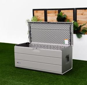 lot 1003 image: Lifetime 170-Gallon Resin Outdoor Storage Deck Box - Retail $0