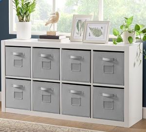lot 1004 image: Onin Room Divider with 8 Storage Bins - Retail $0