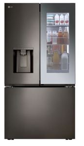 lot 1000 image: LG 26 cu. ft. Smart Mirror InstaView Counter-Depth MAX French Door Refrigerator with Four Types of IceReplacement part needed for front door - Retail $3,049