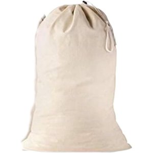 lot 103 image: Extra Large Cotton Laundry Bag  Heavy Duty Large Laundry Bags 24 x 36 inch XL Drawstring Travel Organizer Bag Fit Hamper Basket Camp (Beige  Pack of 1) - Retail $13