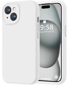 lot 106 image: LOVE 3000 Compatible with iPhone 15 Case, Smooth Silicone Full Coverage Camera 8ft Drop Protection, Soft Microfiber Lining Full Body Protective Case for iPhone 15 6.1 inch - White - Retail $12