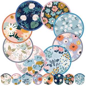 lot 108 image: Gejoy 24 Pcs Morandi Floral Foldable Hand Fans Flying Disc 8 Styles - Retail $19