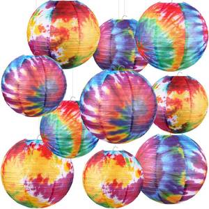 lot 118 image: Hortsun 10 Pcs Galaxy Paper Hanging Lanterns Decoration, 8 Inch 6 Inch - Retail $16