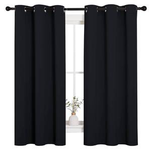 lot 119 image: NICETOWN Black Blackout Curtains for Bedroom 42 Wide x 63 Long 2 Panels - Retail $8