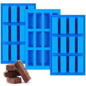 lot 120 image: CLUEWR Granola Bar Silicone Mold for Baking, 3 PCS, 12 Cavity - Retail $10