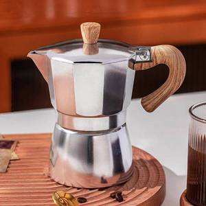 lot 123 image: Moka Pot, Italian Coffee Maker, Coffee Pot 3 cup5 OZ Stovetop Espresso Maker for Gas or Electric Ceramic Stovetop Camping Manual Cuban Coffee Percolator for Cappuccino or Latte - Retail $19