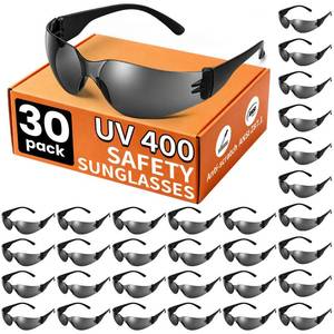 lot 133 image: 30 Pack Tinted Safety Glasses for Men Women, ANSI Z87.1, UV-400 Protection - Retail $20