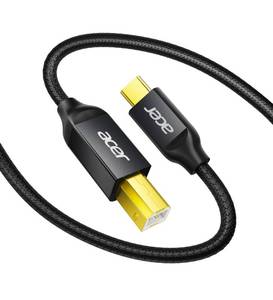 lot 154 image: Acer USB B to USB C Cable 3.3FT, Nylon Printer Cable for Printer & MIDI - Retail $10