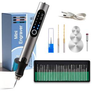 lot 159 image: USB Rechargable Engraving Machines Pen with 35bits,Mini Electric Engraver Etching Machines Cordless Rotary Tools Engraved Jewelry Stone Metal Plastic Wood Resin - Retail $16