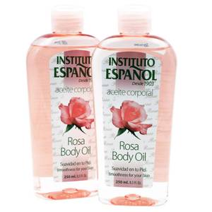 lot 168 image: Instituto Espanol Rosa Body Oil, Smoothness for Your Skin, Moisturizing and Regenerating, 2-Pack, 8.5 FL Oz Each - Retail $8