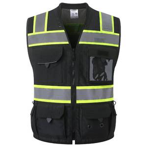 lot 180 image: JKSafety Surveyor Safety Vest Heavy Duty Inner Pockets JK188 Black M - Retail $35