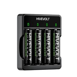 lot 213 image: Rechargeable AA Batteries with Charger, High Capacity 2800mAh Ni-MH Double A Battery, 4 Count - Retail $12