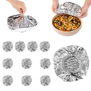 lot 233 image: 60pcs Reusable Aluminum Foil Food Covers��20cm7.87inch - Retail $10