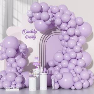 lot 241 image: Ouddy Party 129Pcs Pastel Purple Balloons Arch Garland Kit 18 12 10 5Inch - Retail $6