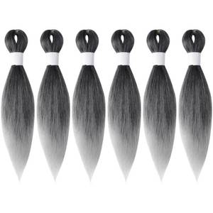 lot 250 image: Osuntress Braiding Hair Pre Stretched Short Fake Braid 10 Inch 6 Pack TGrey - Retail $14