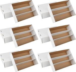 lot 271 image: 6 Pack Trading Card Storage Box, 2340 Count Card Storage Box White Sports Cards Storage Box Card Organizer Box Bulk Cardboard Card Storage Trading Card Box for Organizing Soccer Basketball Game Cards - Retail $36