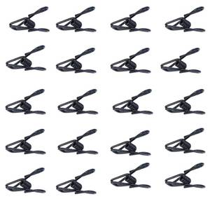 lot 277 image: 20 Pcs Black Clips, 2 Inch PVC Coating High Elasticity Strength Anti-Rust Steel Chip Bag Clips, Clothes Pins (Black) - Retail $4