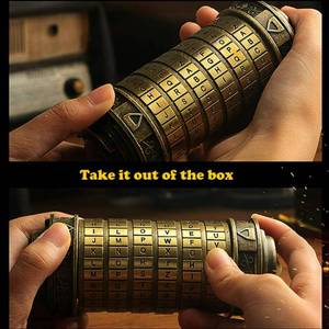 lot 280 image: Cryptex Da Vinci Code Mini Cryptex Lock Puzzle Boxes with Hidden Compartments Anniversary Valentines Day Romantic Birthday Gifts for Her Gifts for Girlfriend Box for Men - Retail $30