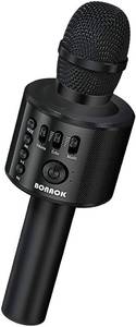lot 290 image: BONAOK Wireless Bluetooth Karaoke Microphone,3-in-1 Portable Handheld Karaoke Mic Speaker Machine Home Party Birthday for All Smartphones Q37 (Black) - Retail $19