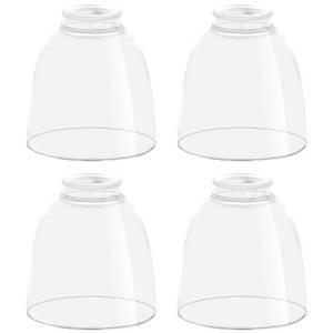 lot 299 image: Clear Glass Bell Shade Replacement �� 1.65 Fitter �� Compatible with Chandeliers, Wall Sconces, Vanity & Ceiling Lights �� Decorative Lamp Globe for Home Lighting, 4 Pack - Retail $37
