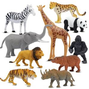 lot 302 image: Beetots Safari Animal Figurines Set for Kids, 10 Piece Realistic Wild Zoo Animals Collection with Elephant, Lion, Tiger, Giraffe, Educational Toys for Toddlers Boys Girls - Retail $13