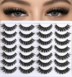 lot 310 image: APCYUST Lashes Volume Mink Eyelashes 14 Pairs Cateye Lash Strips Wispy Cat Eye Lashes Natural Look Short Thick Fluffy False Strip Eyelash Full Small Fake Lashes Pack Black Pesta�as Postizas for Women - Retail $9