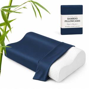 lot 311 image: Cooling Contour Cervical Pillowcase, Navy Blue, 24x14x53.7 Inches, 1 Piece - Retail $17