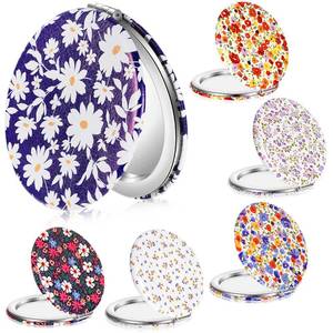 lot 312 image: Vicenpal 6 Pack Floral Compact Mirrors, Folding Magnifying Mirror,Daisy - Retail $10