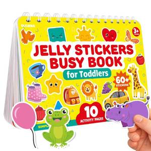 lot 314 image: Jelly Sticker Books for Toddlers 3-5 - 61 Reusable Stickers Busy Book - Retail $15