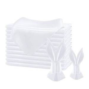lot 317 image: KKJIAF 12 Pcs White Silky Satin Napkins 17 x 17 for Wedding Party - Retail $7