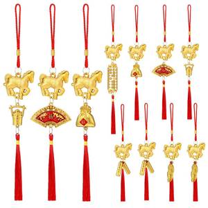 lot 342 image: Geosar 12 Pcs Chinese New Year Decorations 2026 Horse Feng Shui Lucky Charms with Red Tassels & Chinese Coins Knots, Lunar New Year Ornaments for Wealth & Good Luck (Horse Wealth Abacus) - Retail $13,295