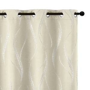 lot 347 image: Yakamok Cream Light Blocking Curtains 84 Inches Long Silver Print Wide 52 - Retail $30