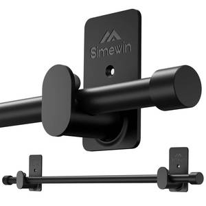 lot 353 image: SIMEWIN Curtain Rods No Drilling for Windows 30 to 45 Inches, 58 Inch Diameter No Drill Small Curtain Rod Set with 3M Adhesive Brackets, Black - Retail $10