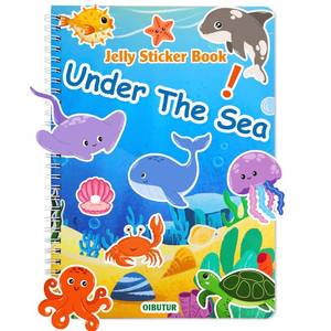 lot 357 image: Jelly Sticker Books for Toddlers 2-4 Years, Under the Sea Stickers for Kids 1-3, Reusable Sticker Book for Toddler Easter Basket Stuffers ��Travel Essentials Plane Activities (Under the Sea) - Retail $14