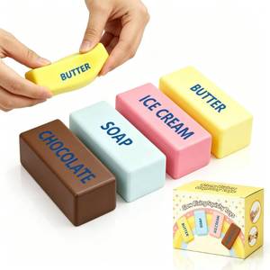 lot 362 image: Butter Squishy 4 Pack - Slow Rising Squishy Toy��4 Squishies Butter Squeeze Toy for Stress Relief,Portable Desk Toy for Adults, Party Favors & Gifts - Retail $39