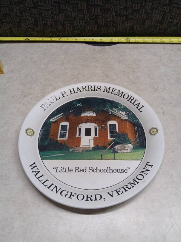 lot 1106 image: Paul P. Harris Memorial Little Red Schoolhouse Plate