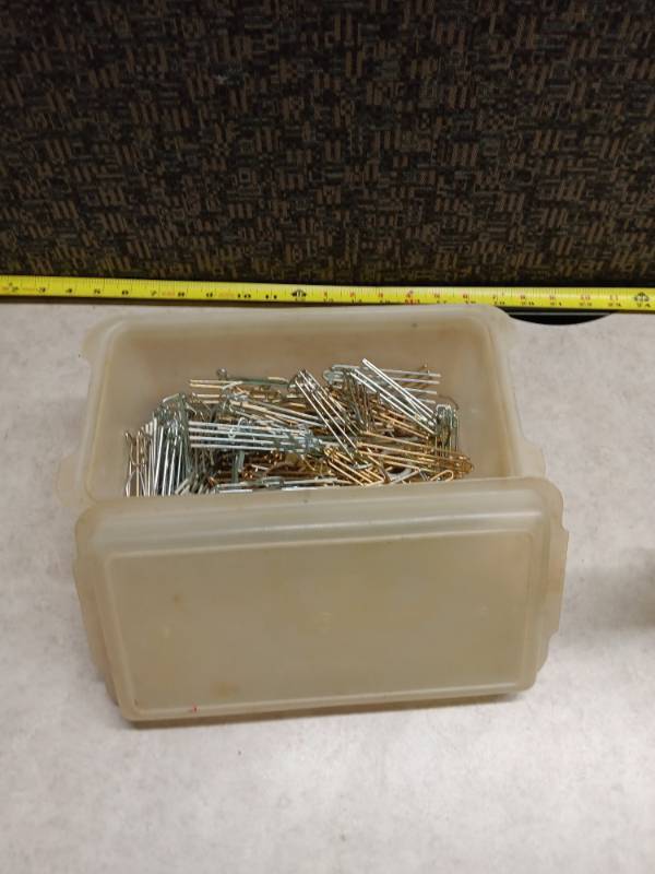 lot 1159 image: Box of Metal Hook Fasteners and Hardware