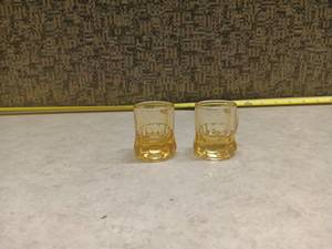 lot 1266 image: Amber Glass Whiskey Tasting Glasses Set of 2