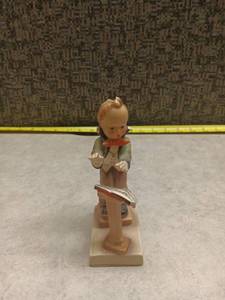 lot 1275 image: Vintage Hummel-style Figurine Boy w Sheet Music