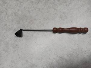 lot 1294 image: Wooden Handle Fireplace Poker Tool w Black Metal Rod