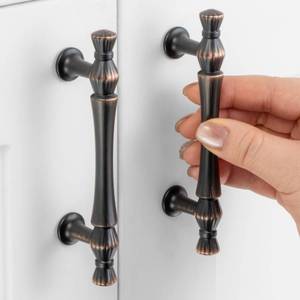 lot 382 image: ASKANO 3 Inch Oil Rubbed Bronze Cabinet Pulls 7 Pack French Style P2408 - Retail $29