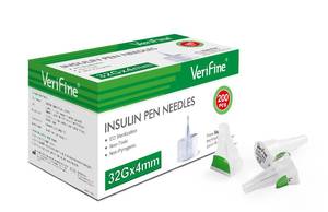 lot 384 image: Verifine Insulin Pen Needles, 32G 4mm Ultra Fine Pen Needles for Insulin Injection, Compatible with Most Insulin Pens, 0.23mm x 4mm (532) 200 Count - Retail $26
