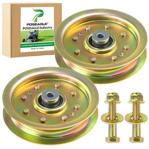 lot 385 image: POSEAGLE 2 Pack 756-04129b Idler Pulley 4.25 for Cub Cadet 50 RZT50 Mower - Retail $22
