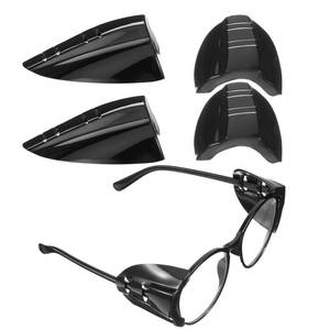 lot 414 image: Gjinxi 2 Pairs Side Shields for Glasses, Flexible Safety Black Protective Eyewear Covers, Glasses Side Shields for Eyeglasses Fits Small to Large Eyeglasses - Retail $7